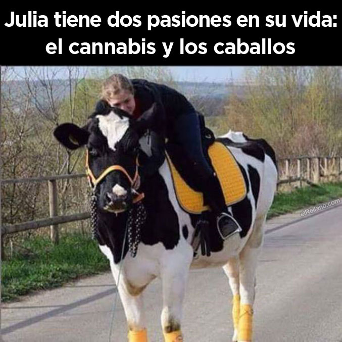 Julia tiene dos pasiones en su vida: el cannabls y los caballos