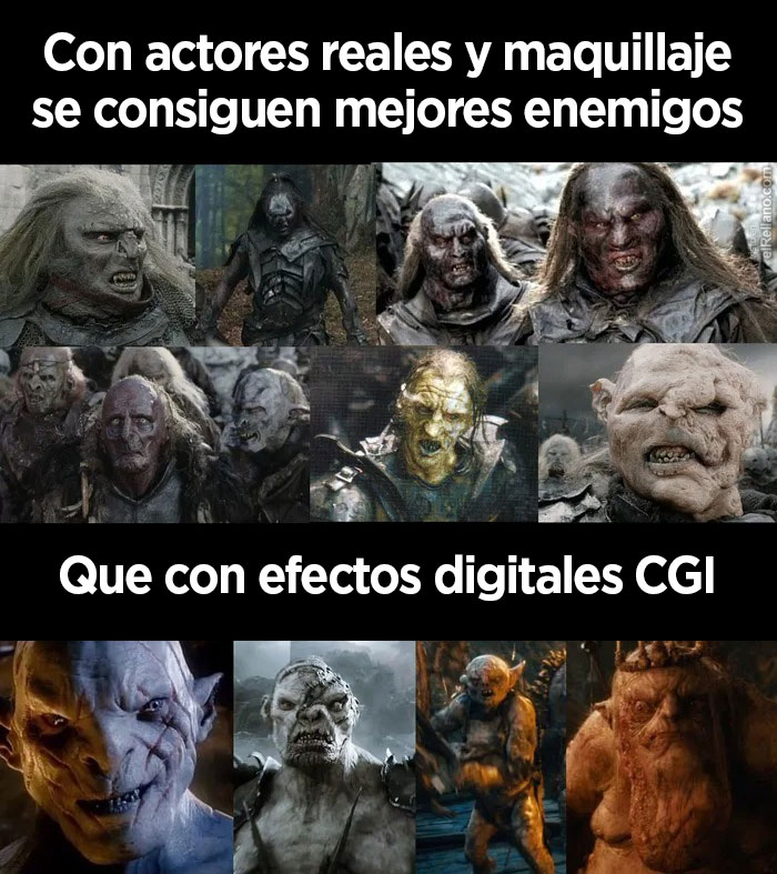 Con actores reales y maquillaje se consiguen mejores enemigos que con efectos digitales CGI