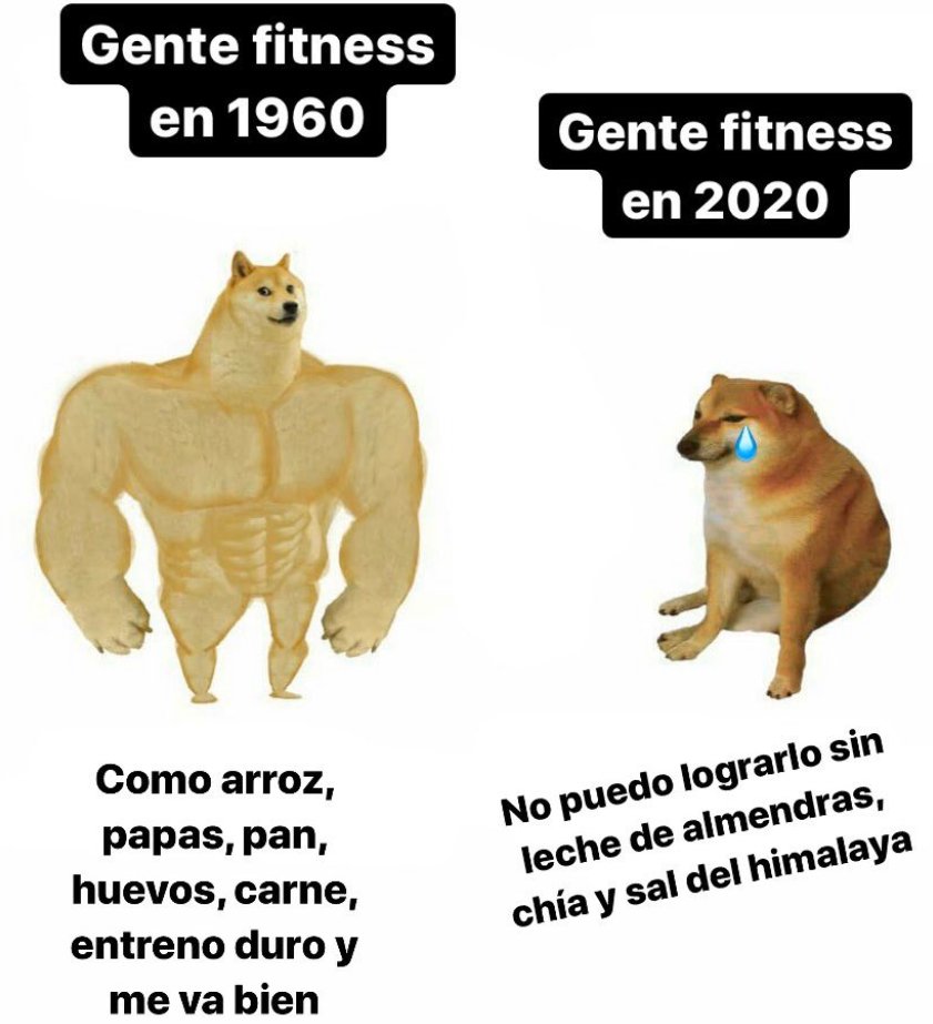 Gente fitness en 1960
Gente fitness en 2020

