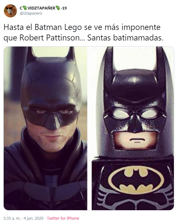 Hasta el Batman Lego se ve más imponente que Robert Pattinson...