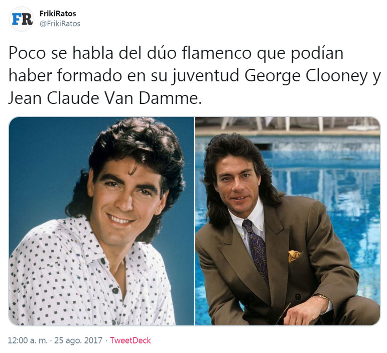 Poco se habla del dúo flamenco que podían haber formado en su juventud George Clooney y Jean Claude Van Damme.