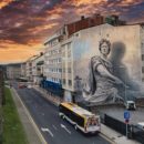 El mural 'Julio César', del artista gallego Diego As en Lugo, ganador del premio al mejor mural urbano del mundo 2021 otorgado por Street Art Cities